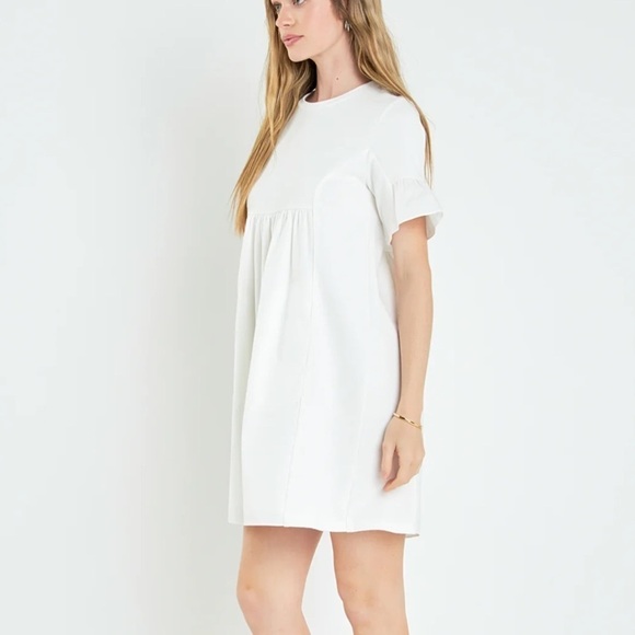 English Factory Mini Dress Cotton Terry In White size Medium - Picture 2 of 10